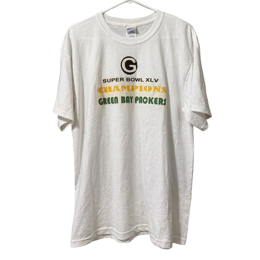 Green Bay Packers Super Bowl XLV Champions T Shirt Size Large Short Sleeve‎